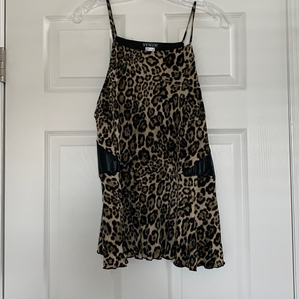 Lightly worn leopard dress top